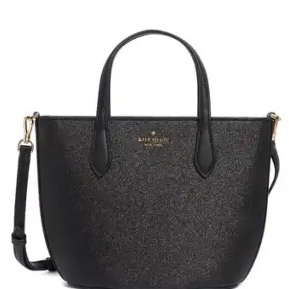 Kate Spade Glimmer Black Glitter Crossbody Bag Purse - Picture 1 of 15